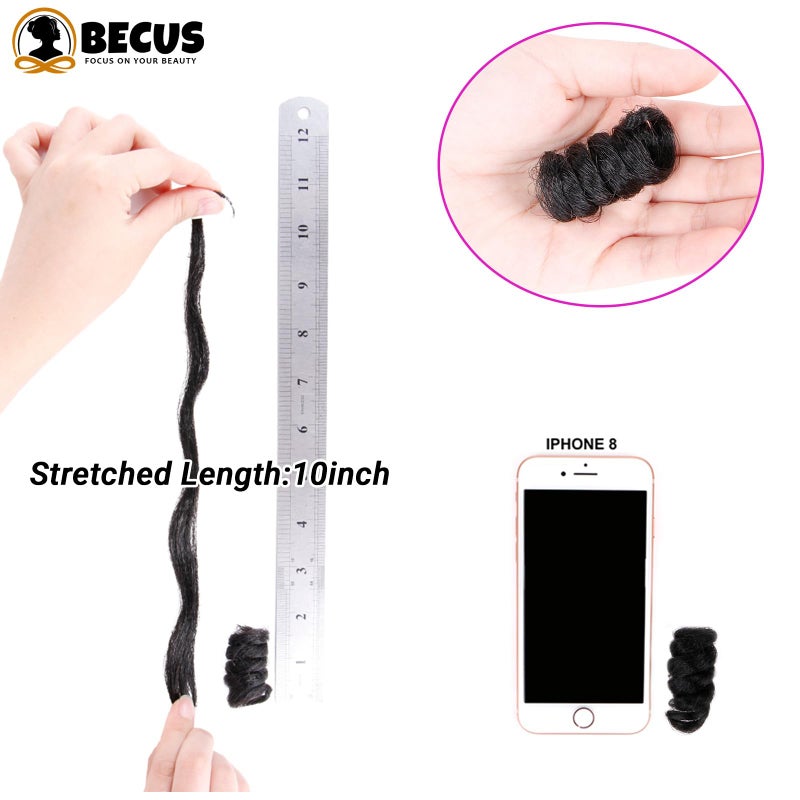 BECUS Short Curly Crochet Braids Hair Extension for Black Women 3Packs 10 inch Curl Tapered Cut Jamaican Jumpy Wand Hair Extensions(3*Packs 10'' #1B 16MM) - Image 4